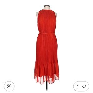 Elegant Red Pleated Dress size XS
